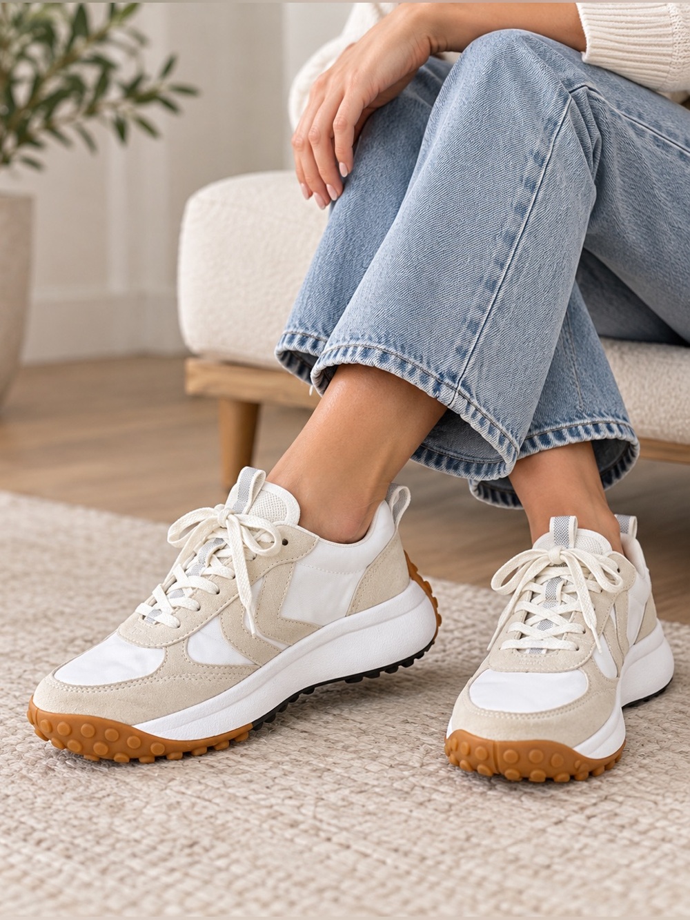 KEEN KS86 Women’s Sneakers Size 8 Birch Star White Suede Retro Trail Shoes